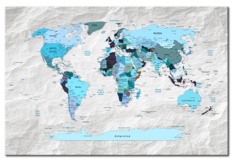Canvas World Map: Blue Pilgrimages