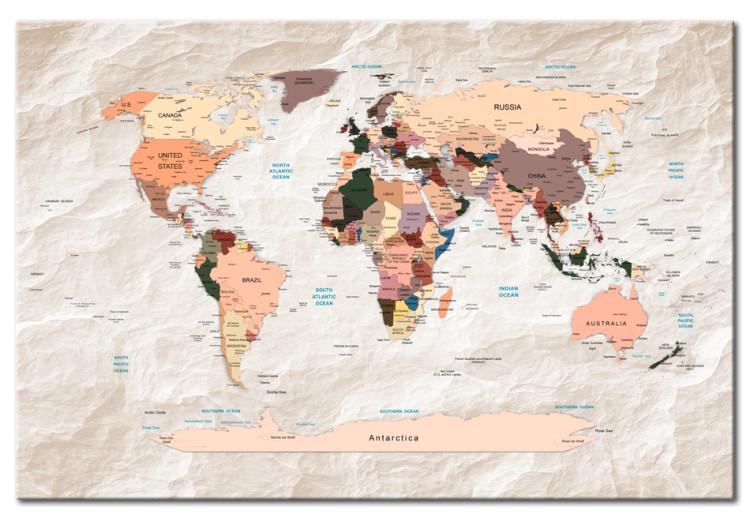 Canvas World Map: Stony Oceans