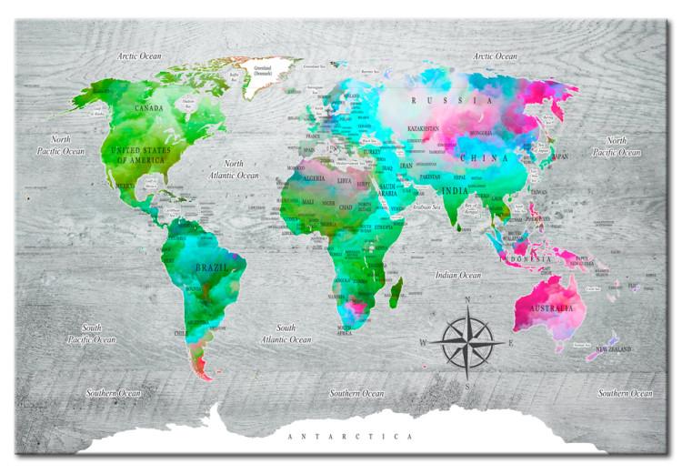 Canvas World Map: Green Paradise