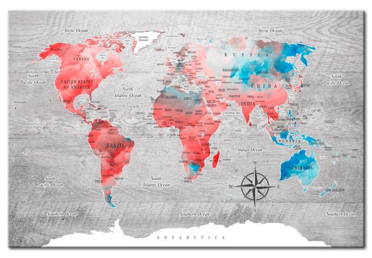 Canvas World Map: Red Roam