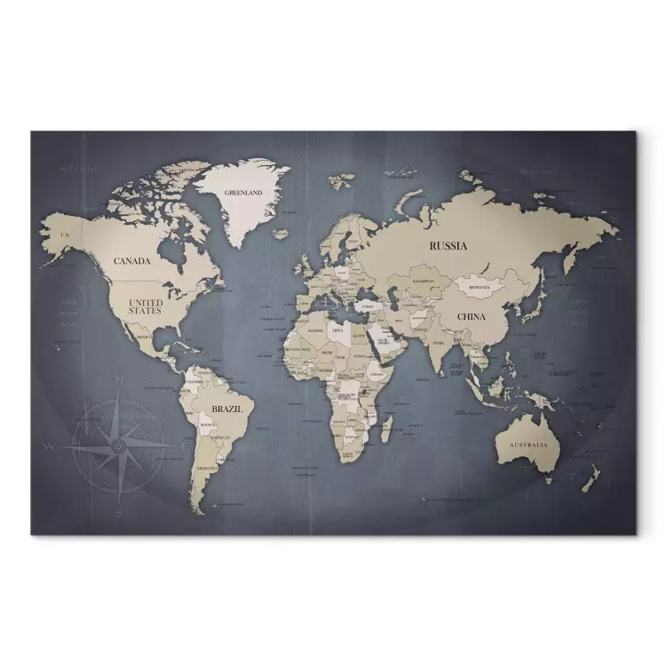 Canvas World Map: Shades of Grey