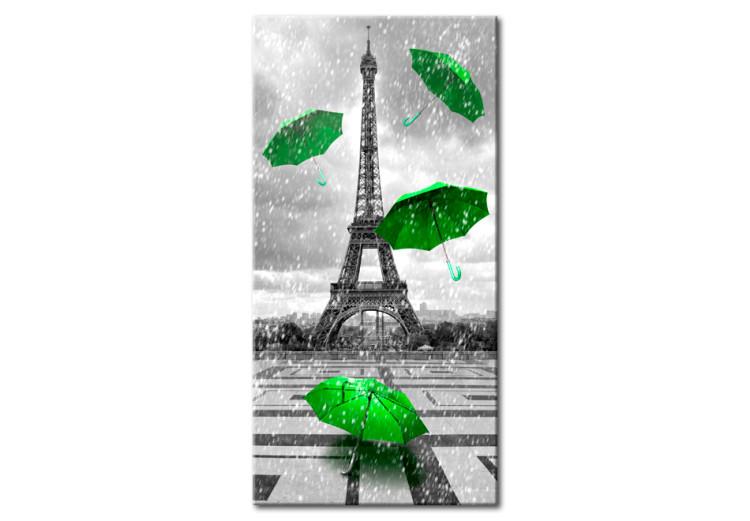 Canvas Paris: Green Umbrellas