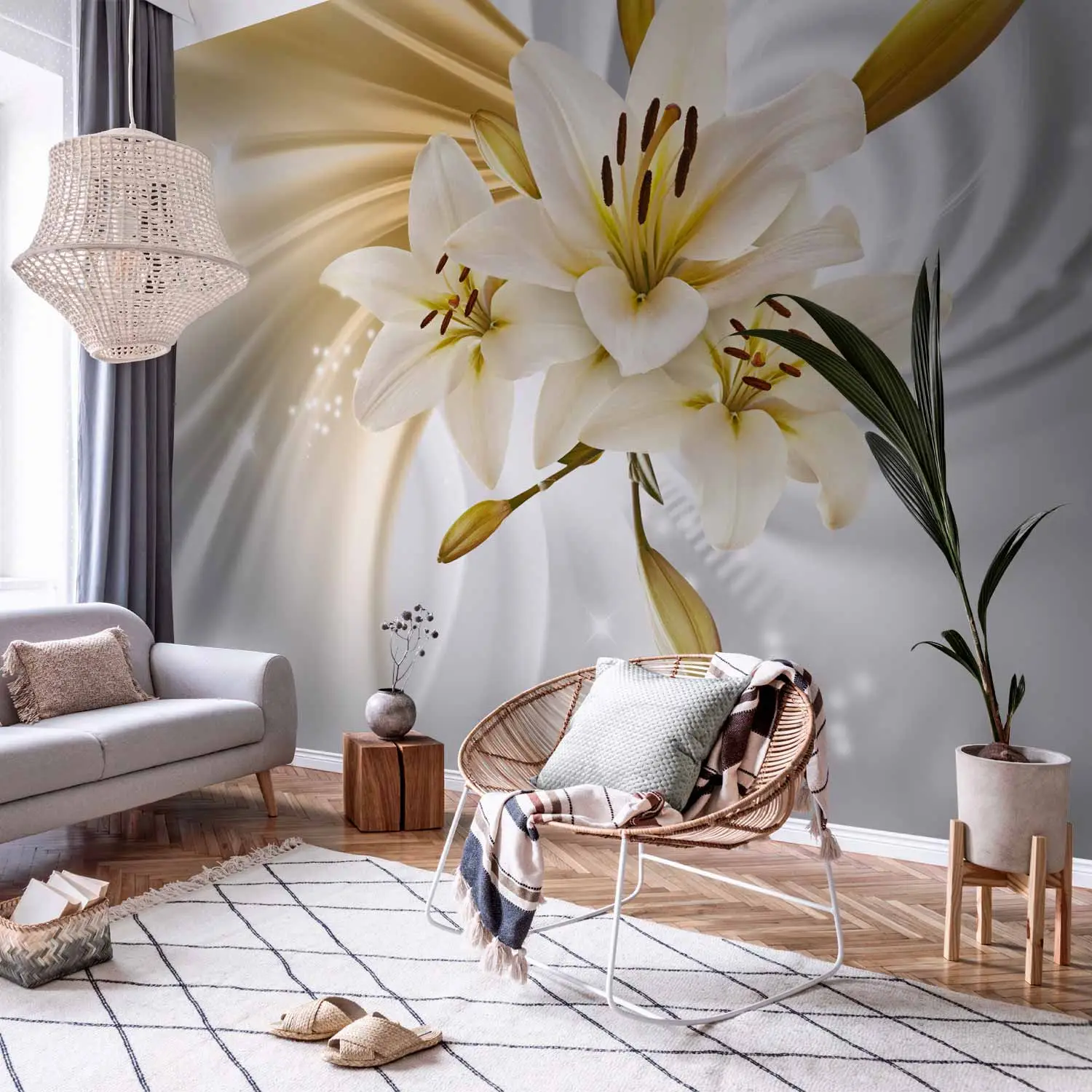 lily mural wallpaper