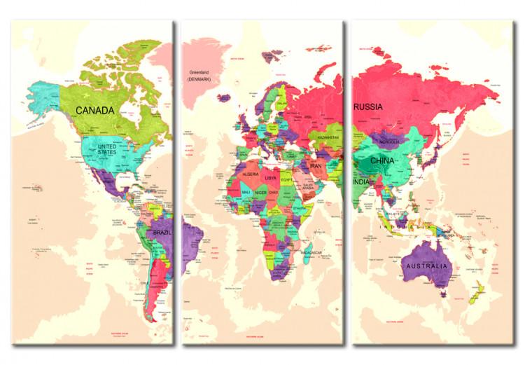 Canvas World Map: Geography of Colours