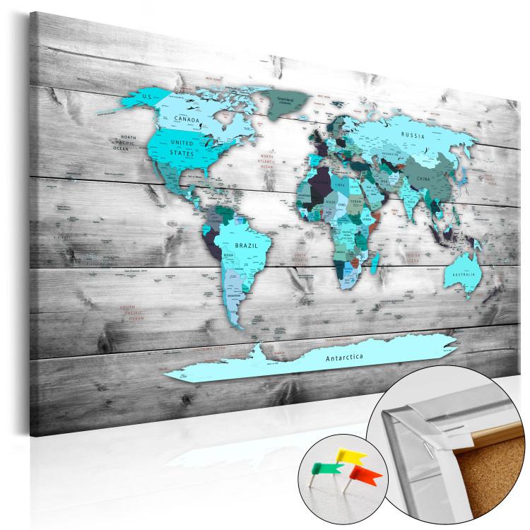 Decorative Pinboard Blue Continents [Cork Map]
