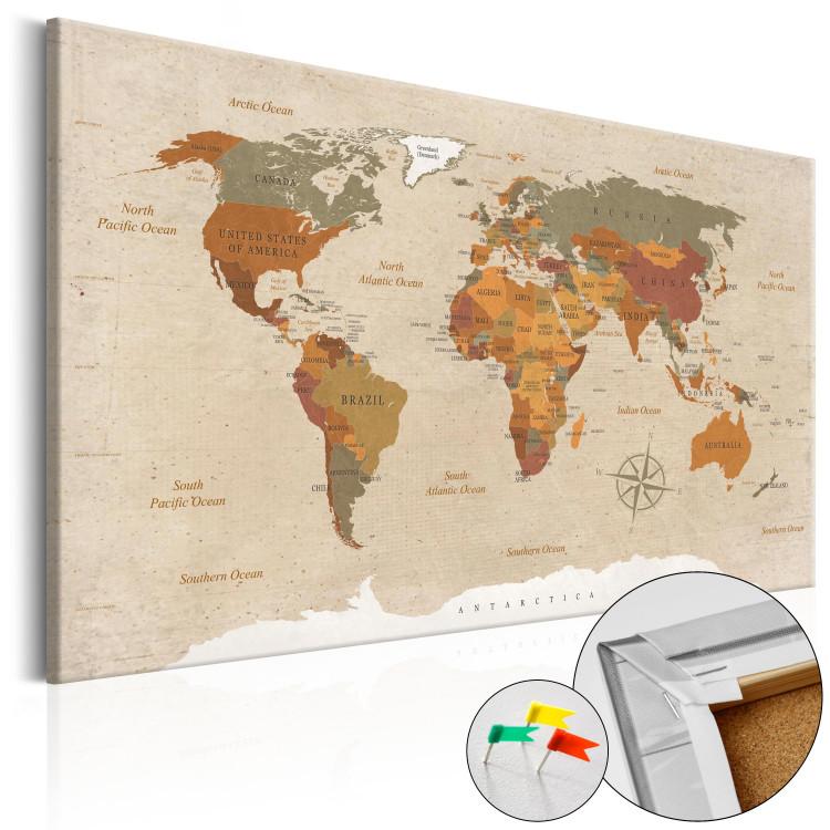 Decorative Pinboard Beige Chic [Cork Map]