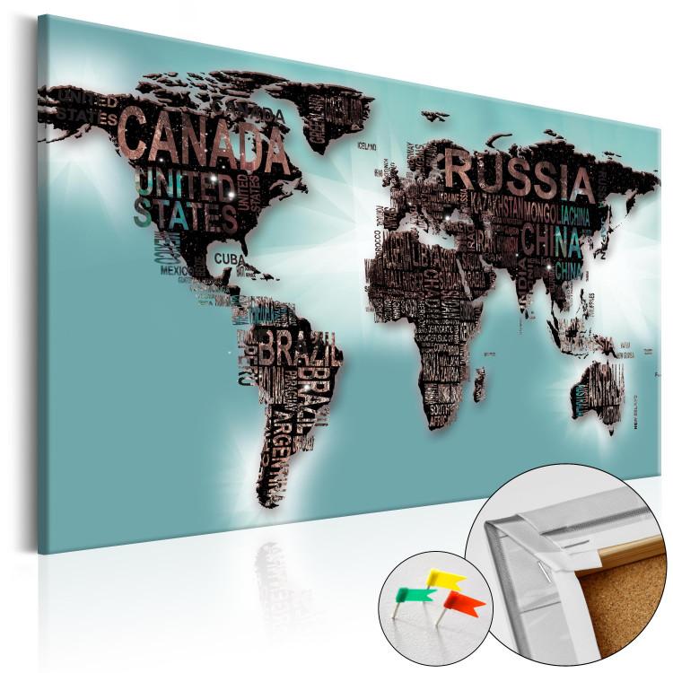 Decorative Pinboard Subtlety of the World [Cork Map]