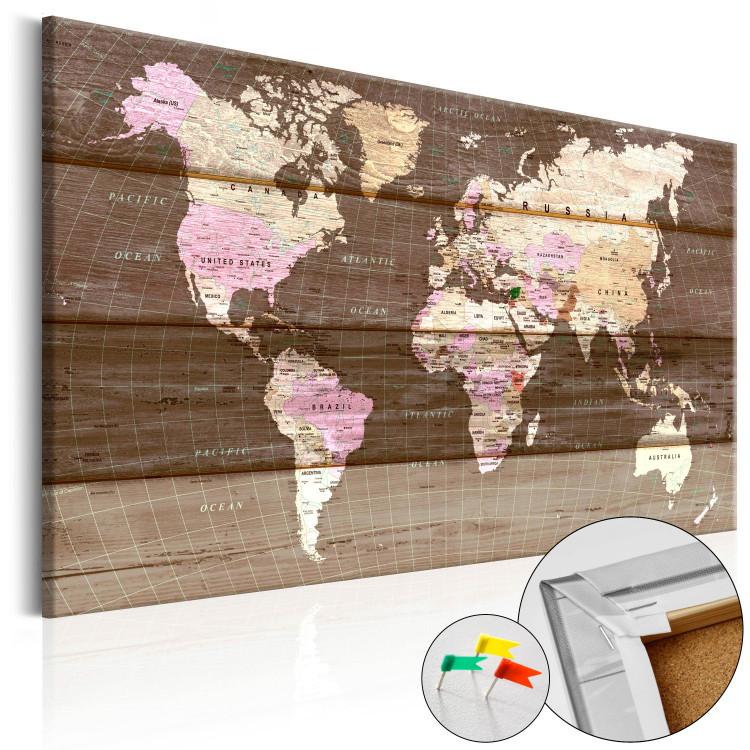 Decorative Pinboard Wooden World [Cork Map]