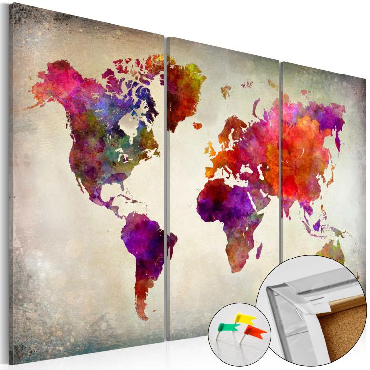 Decorative Pinboard Mosaic of Colours [Cork Map]