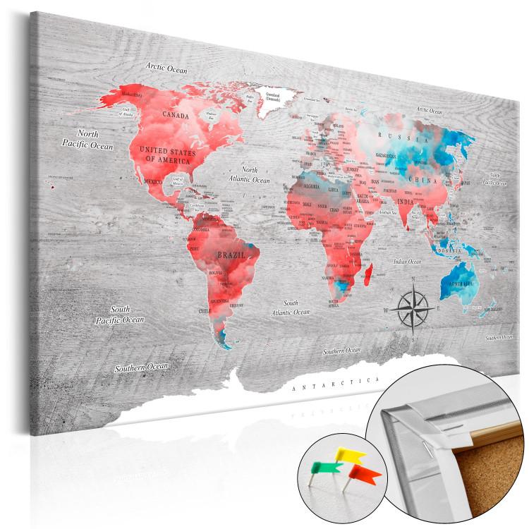 Decorative Pinboard Red Roam [Cork Map]