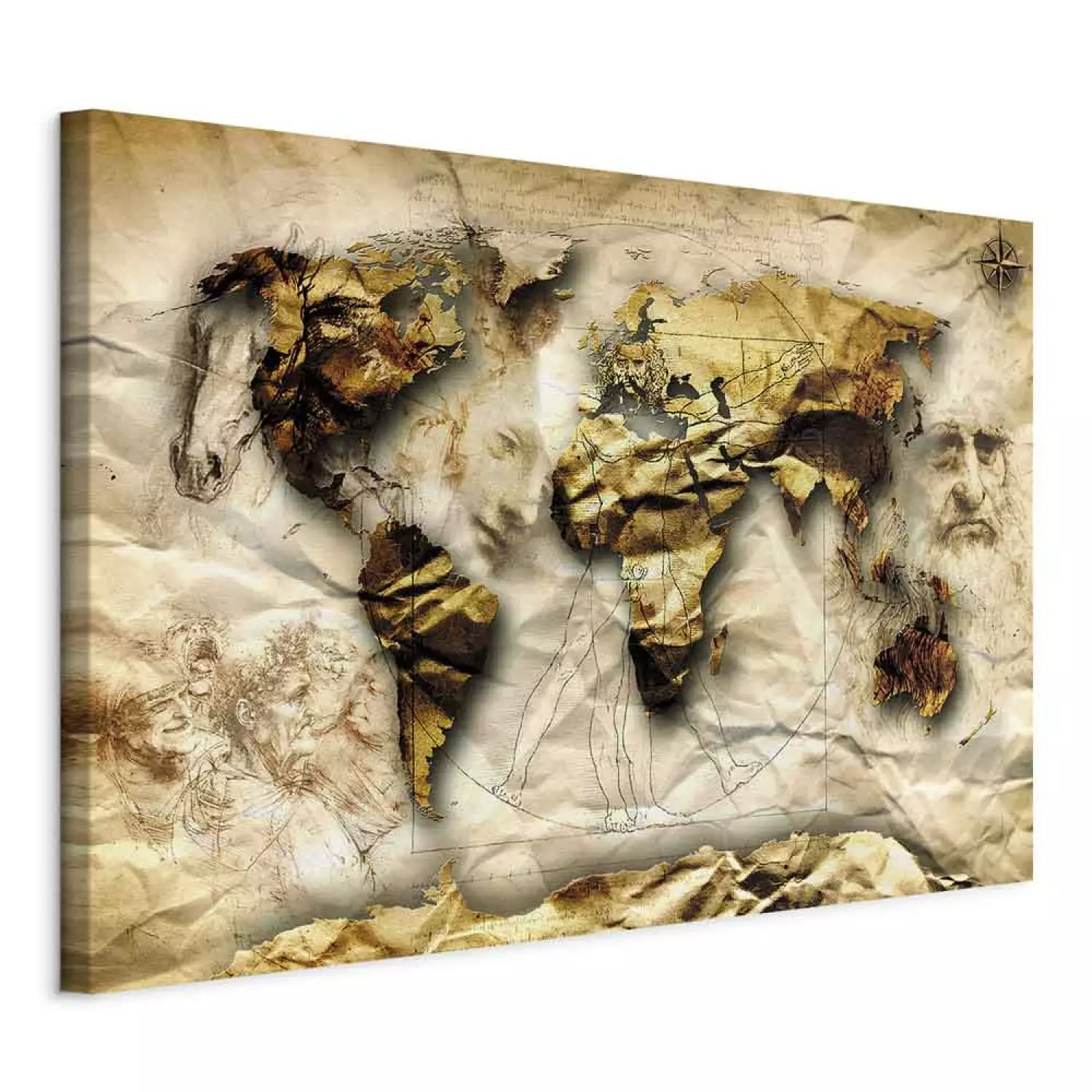 Canvas Map: Leonardo da Vinci inspiration