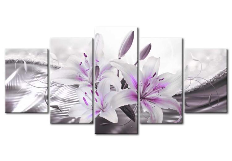 Canvas Crystal Finesse (5-piece) - Romantic Lilies in the Glow of Purple