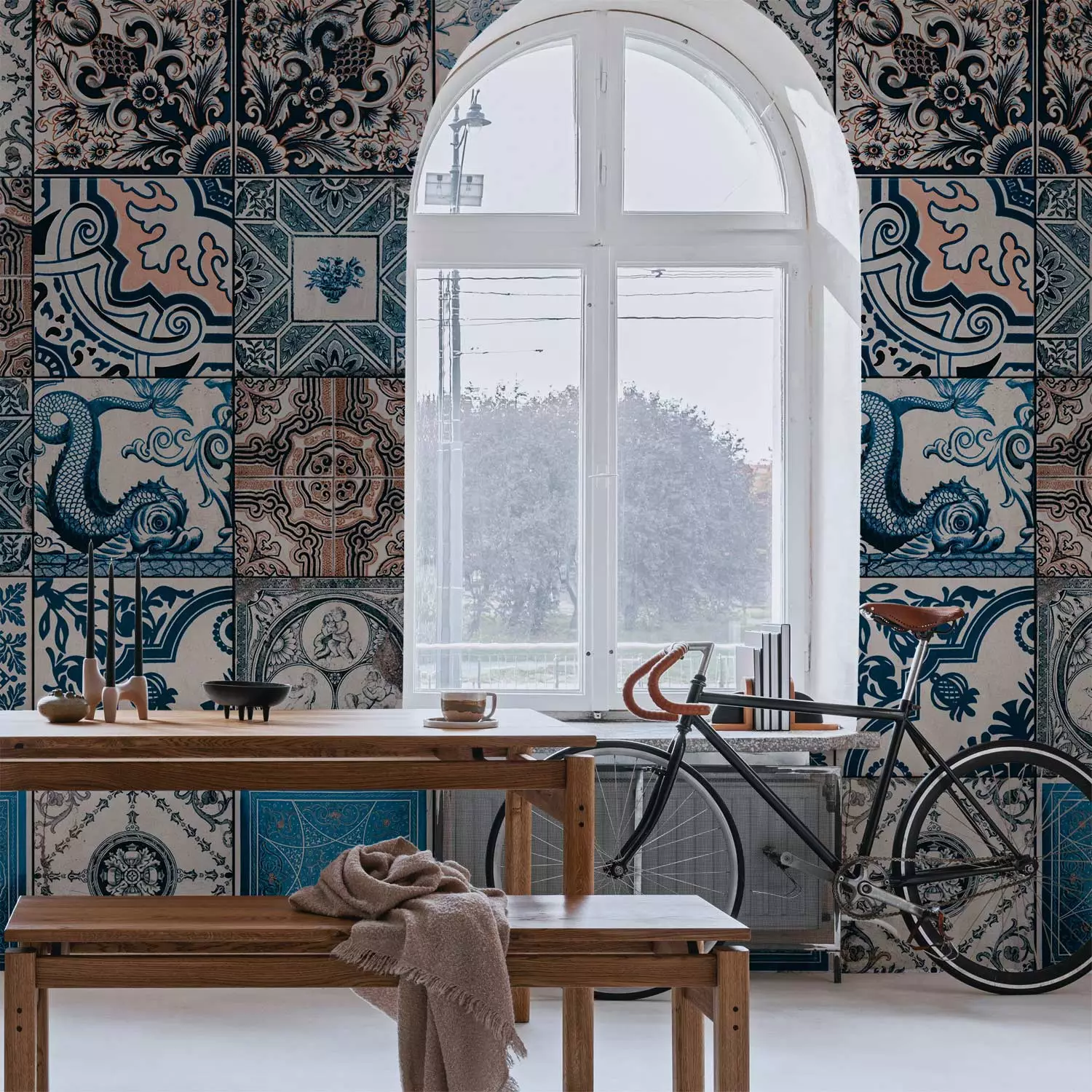 MAGMA Wallpaper Blue Arabesque - bimago
