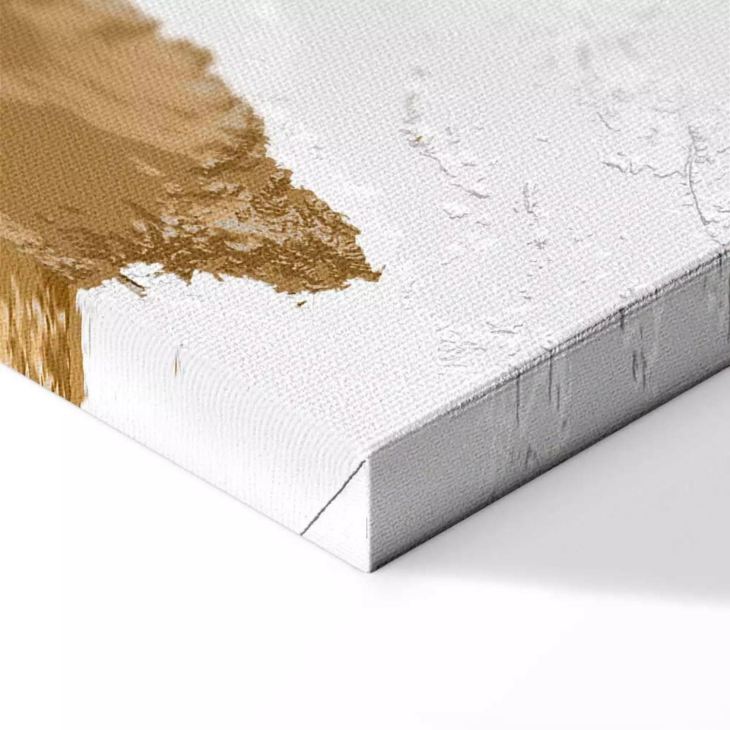 Canvas World Map: White Poetry (3-piece) - brown continents on white