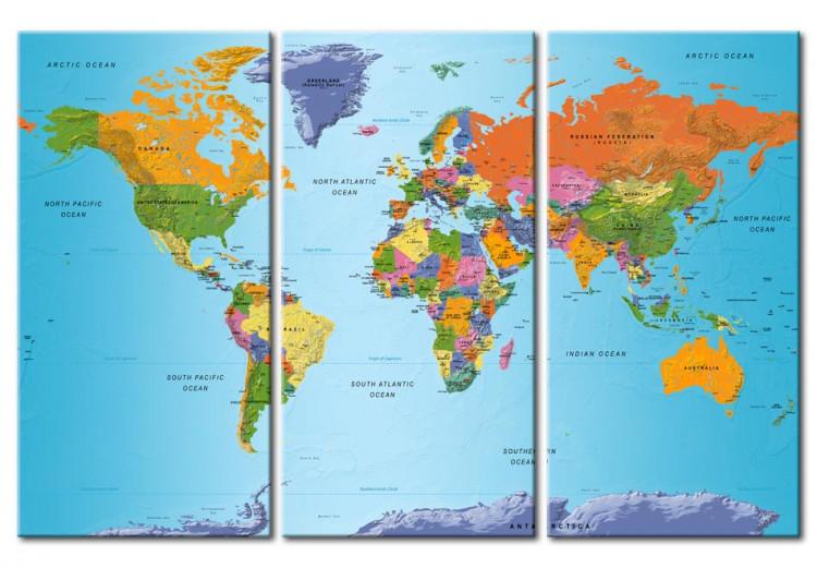 Canvas World Map: Colourful Note