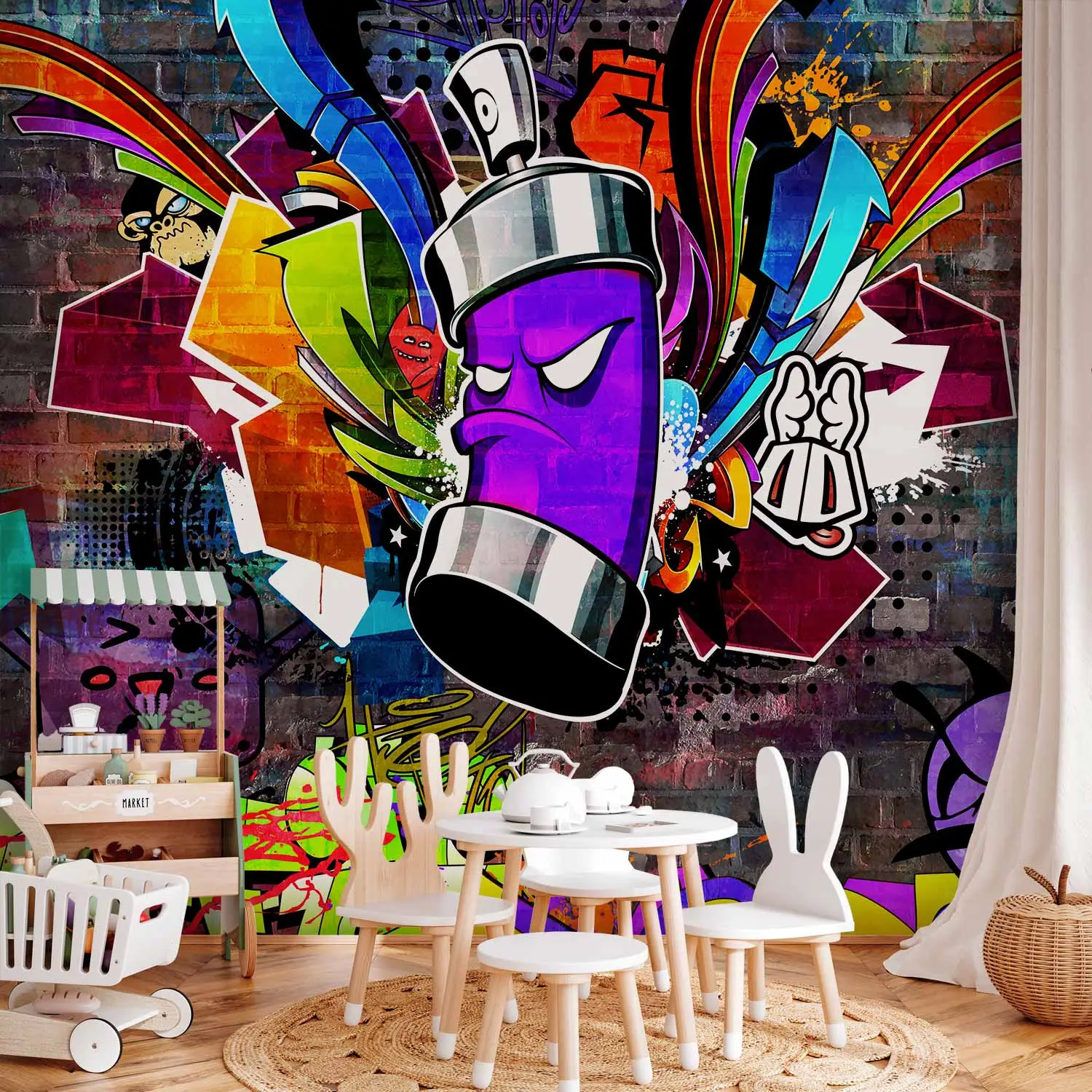 graffiti brick wallpaper