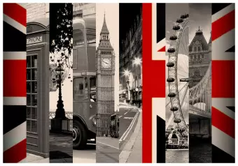 Photo Wallpaper London, United Kingdom - architectural elements with the British flag Wallpaper Cropper