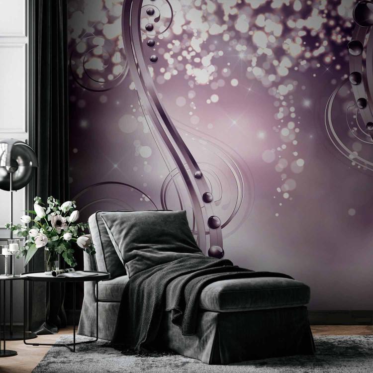 Wall Mural Luminous composition - shiny background with swirled ornaments pattern