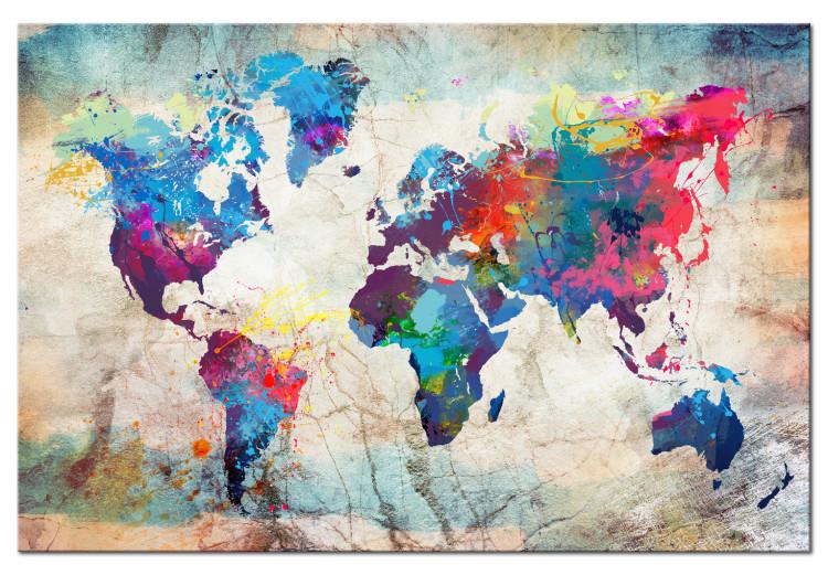 Canvas World Map: Colourful Madness