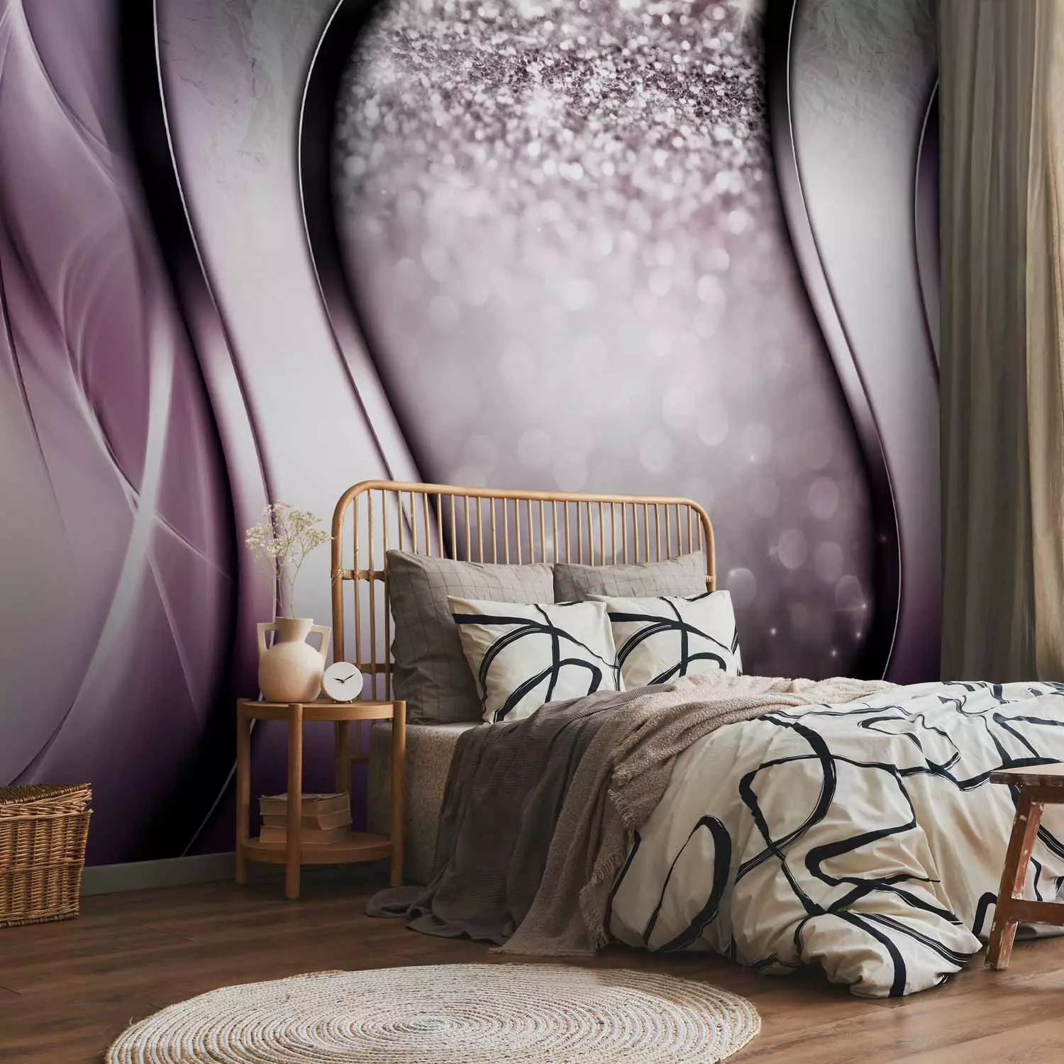 Purple And Grey Marble Ink Clouds II upholstered headboard – Designart |  Wall Art, Mirrors, Chairs, Clocks and More, image size:1500x1500