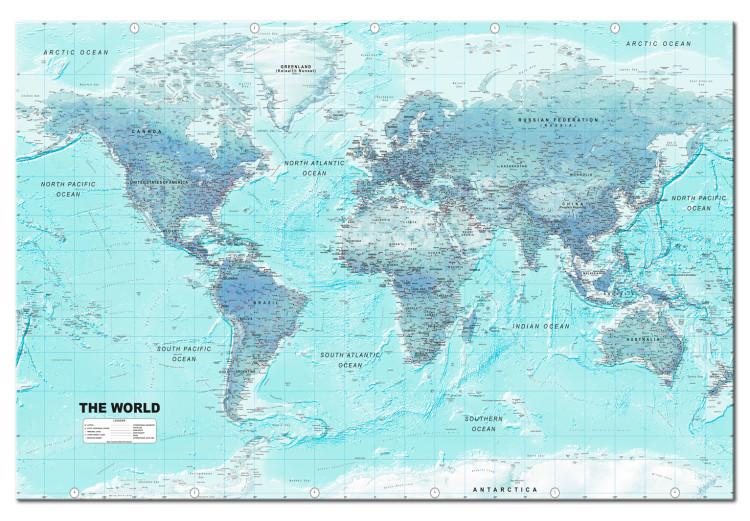 Canvas World Map: Blue World - Blue Political Map with Labels