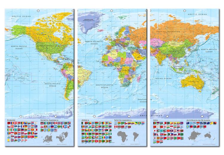 Canvas World: Colorful Map II - World Map in English with Country Flags
