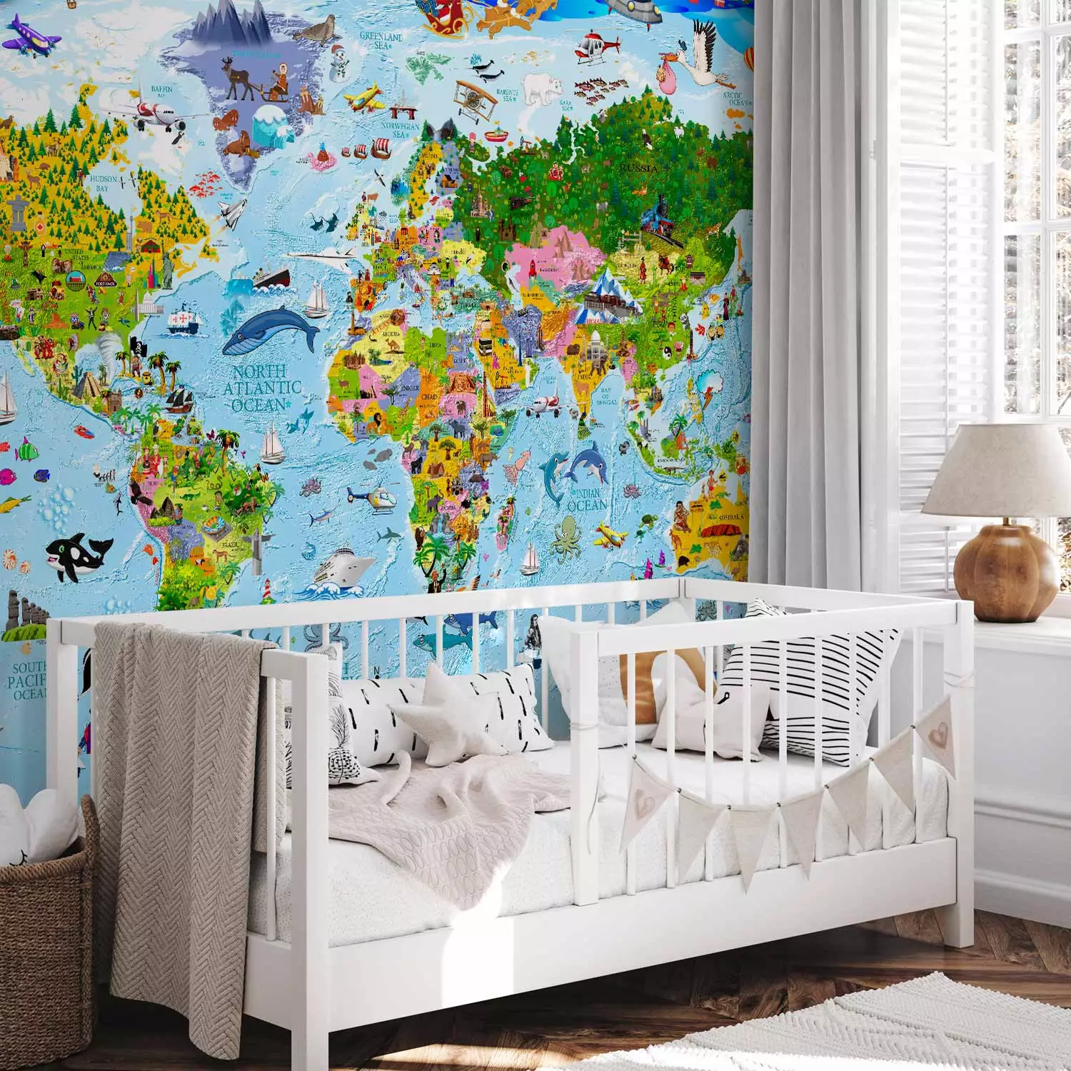 Photo Wallpaper World Map for Kids
