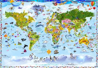 Photo Wallpaper World Map for Kids Wallpaper Cropper