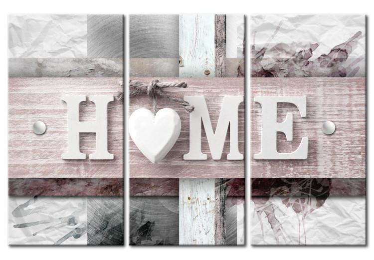 Canvas Unconventional Home - "Home" Sign on Wooden Plaque in Vintage Style