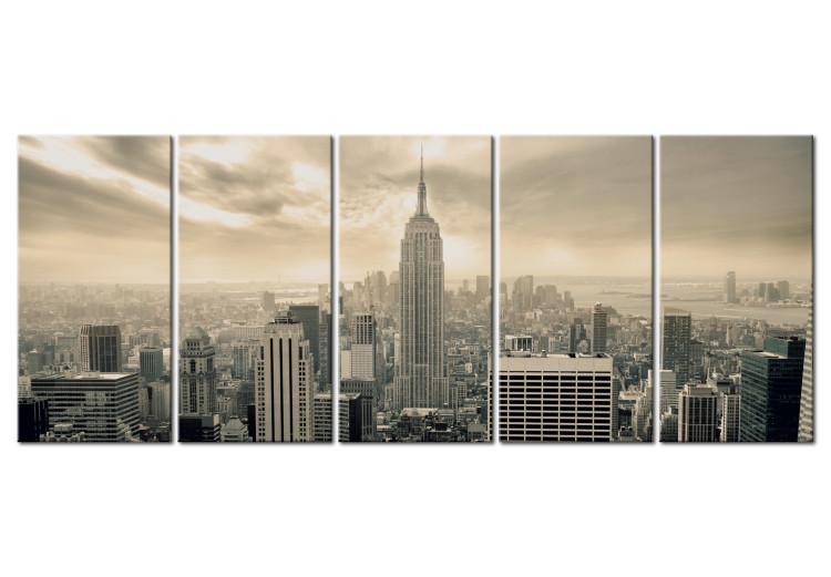 Canvas Beige Manhattan (5-piece) - Overcast Sky Over New York