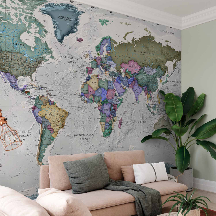 Photo Wallpaper Geography study - world map with signed countries in English 107200