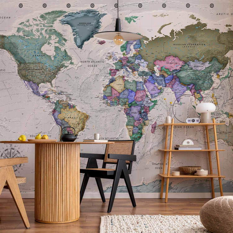 Photo Wallpaper Geography study - world map with signed countries in English 107200 additionalImage 6