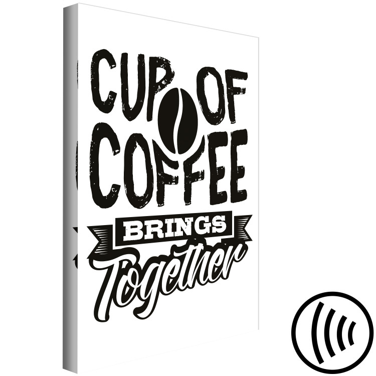 Canvas Art Print Cup of Coffee Brings Together (1 Part) Vertical 114700 additionalImage 6