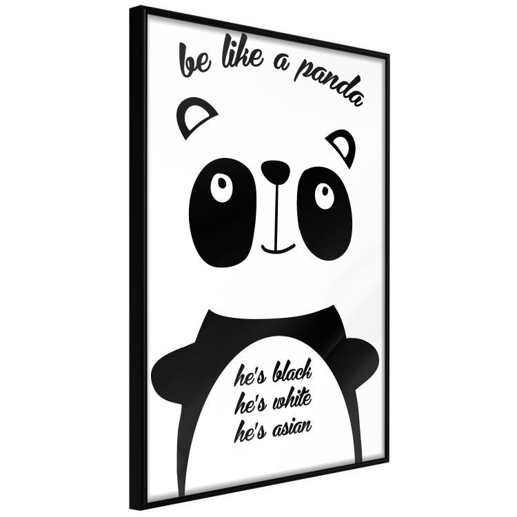 Wall Poster Be Like a Panda - black and white composition with an animal and texts 114800 additionalImage 12