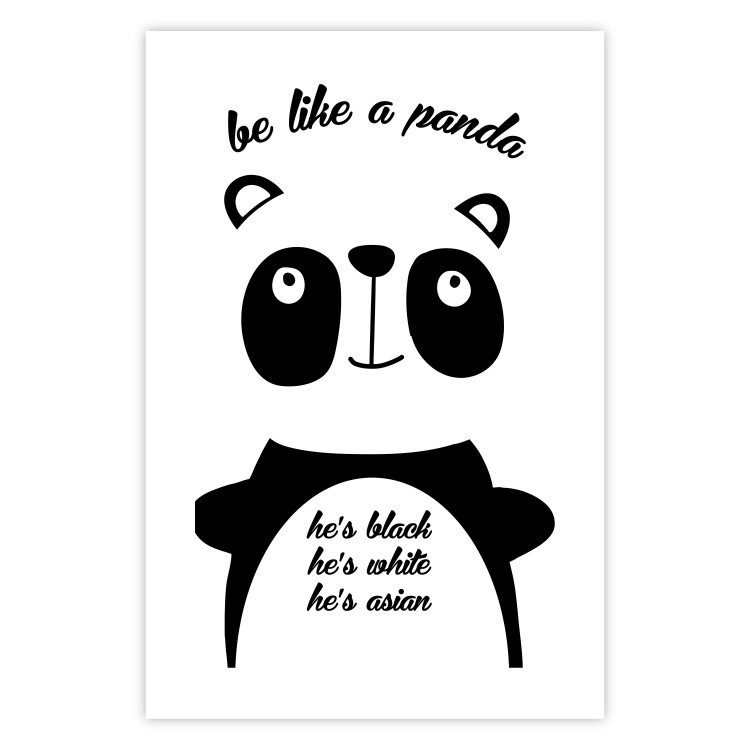 Wall Poster Be Like a Panda - black and white composition with an animal and texts 114800 additionalImage 19