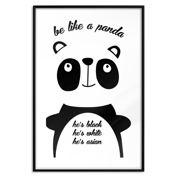 Wall Poster Be Like a Panda - black and white composition with an animal and texts 114800 additionalImage 15