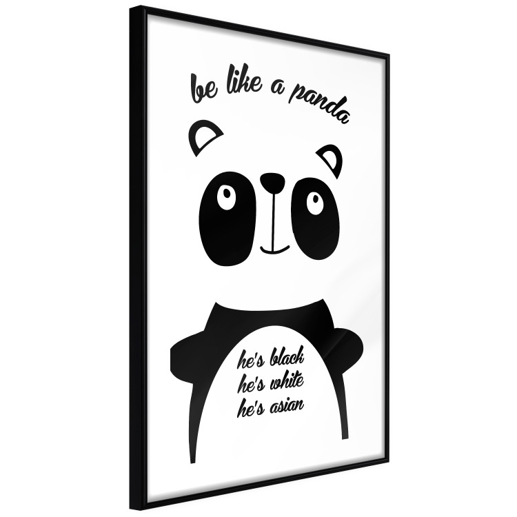 Wall Poster Be Like a Panda - black and white composition with an animal and texts 114800 additionalImage 11