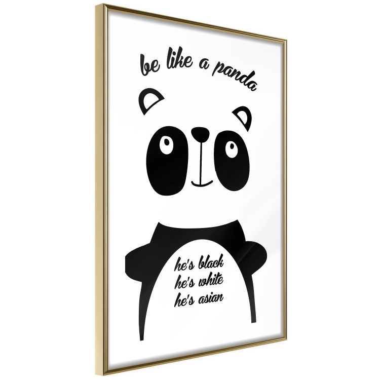 Wall Poster Be Like a Panda - black and white composition with an animal and texts 114800 additionalImage 8
