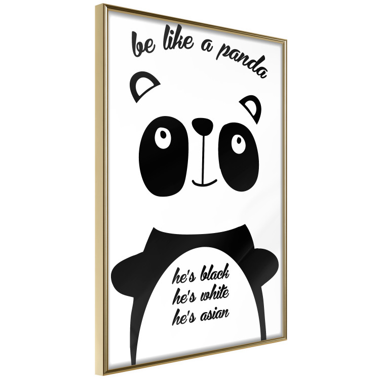 Wall Poster Be Like a Panda - black and white composition with an animal and texts 114800 additionalImage 12
