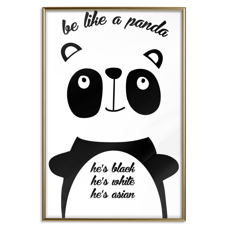 Wall Poster Be Like a Panda - black and white composition with an animal and texts 114800 additionalImage 16