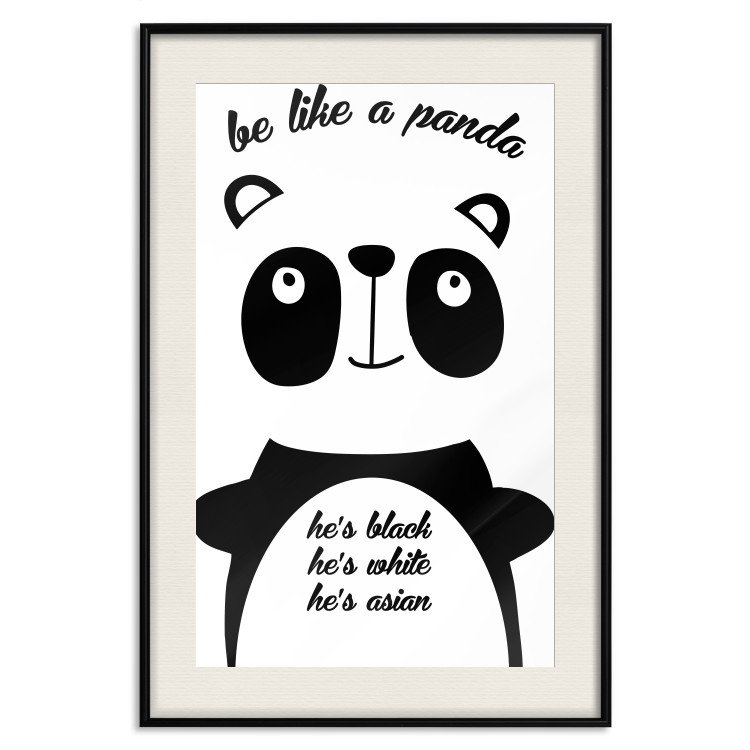 Wall Poster Be Like a Panda - black and white composition with an animal and texts 114800 additionalImage 18