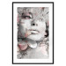 Wall Poster Thoughtful Woman - abstraction with a woman's face and pink flowers 115200 additionalThumb 15