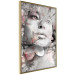 Wall Poster Thoughtful Woman - abstraction with a woman's face and pink flowers 115200 additionalThumb 12