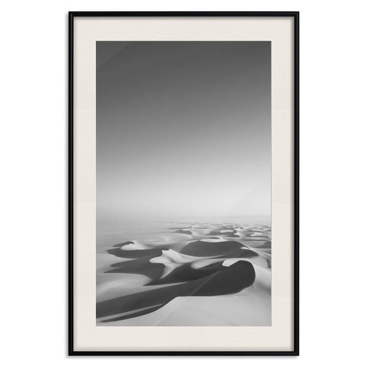 Wall Poster Endless Sahara - black and white landscape amidst dunes and desert sands 116500 additionalImage 18