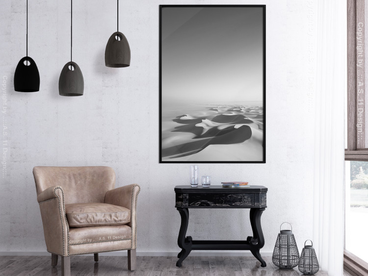 Wall Poster Endless Sahara - black and white landscape amidst dunes and desert sands 116500 additionalImage 5