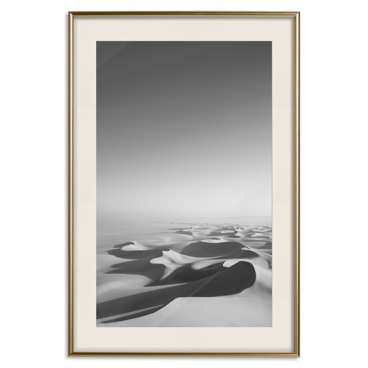 Wall Poster Endless Sahara - black and white landscape amidst dunes and desert sands 116500 additionalImage 19