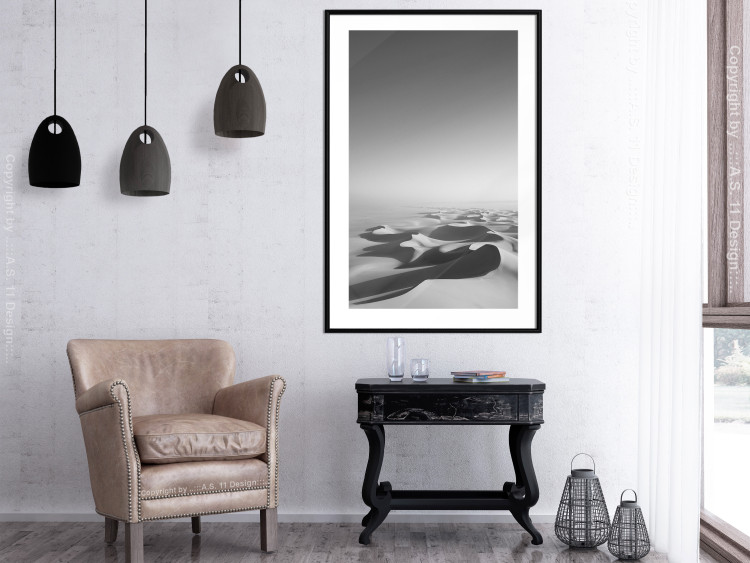 Wall Poster Endless Sahara - black and white landscape amidst dunes and desert sands 116500 additionalImage 6