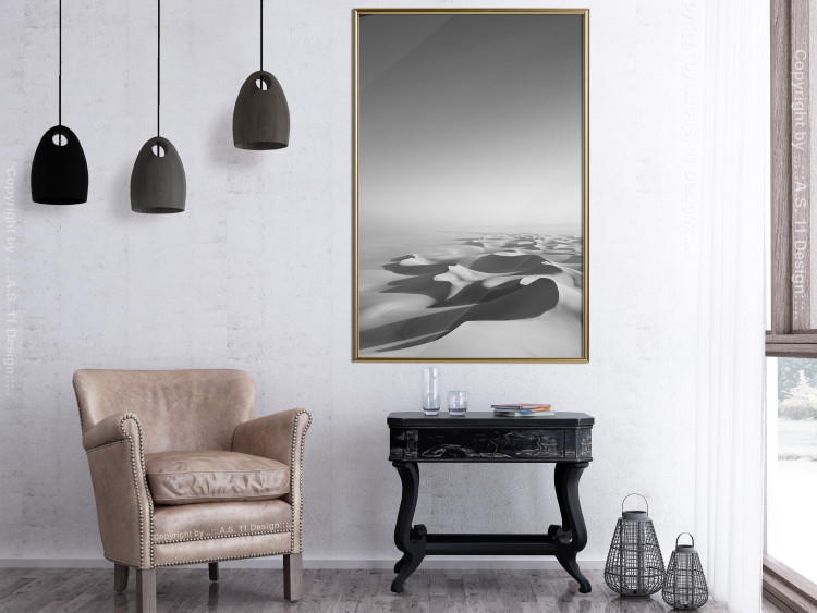 Wall Poster Endless Sahara - black and white landscape amidst dunes and desert sands 116500 additionalImage 7