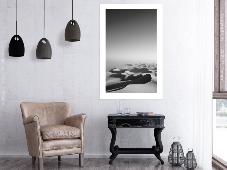 Wall Poster Endless Sahara - black and white landscape amidst dunes and desert sands 116500 additionalImage 4