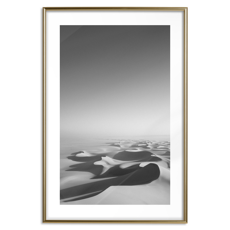 Wall Poster Endless Sahara - black and white landscape amidst dunes and desert sands 116500 additionalImage 16